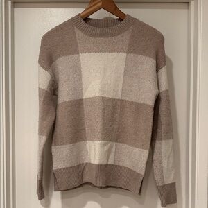 Christian Siriano Beige and Cream Checkered Sweater Sz XS